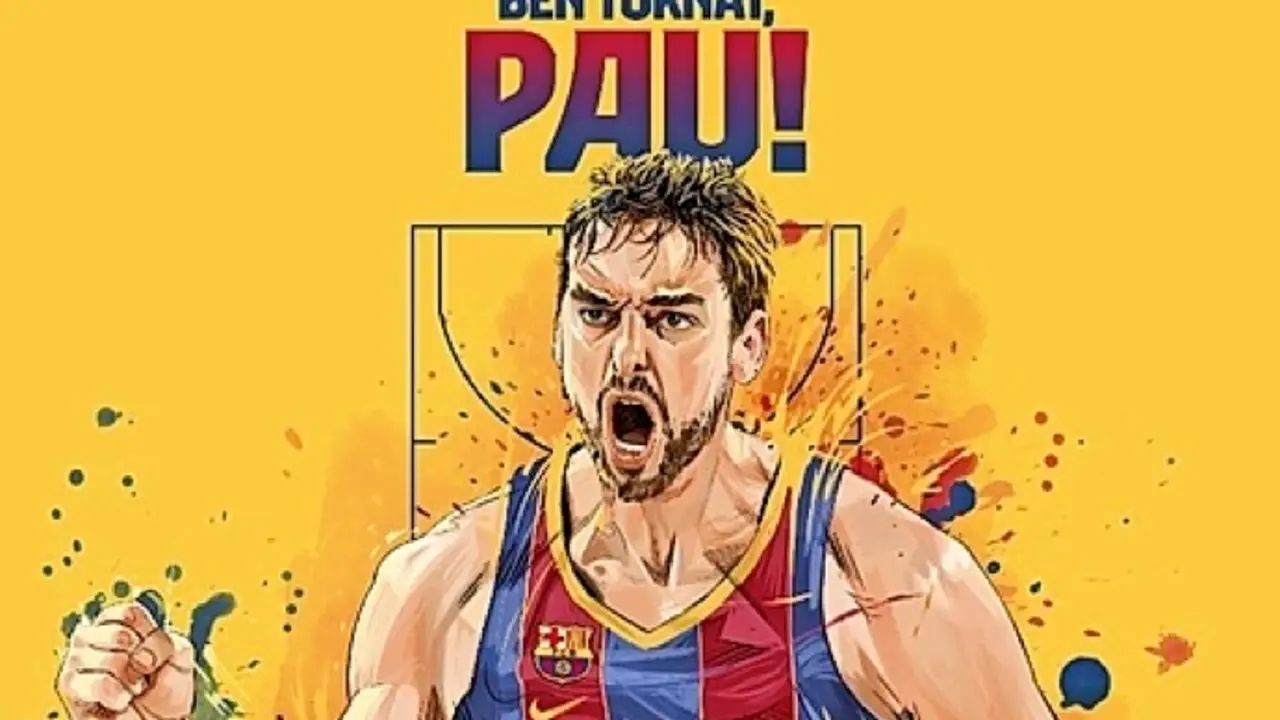 Imagen con la que el FC Barcelona dio ayer la bienvenida a Pau Gasol. / EP