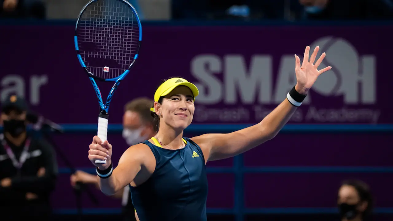 Garbine Muguruza tras lograr el pase a la semifinal del torneo de Doha. / E. PRESS