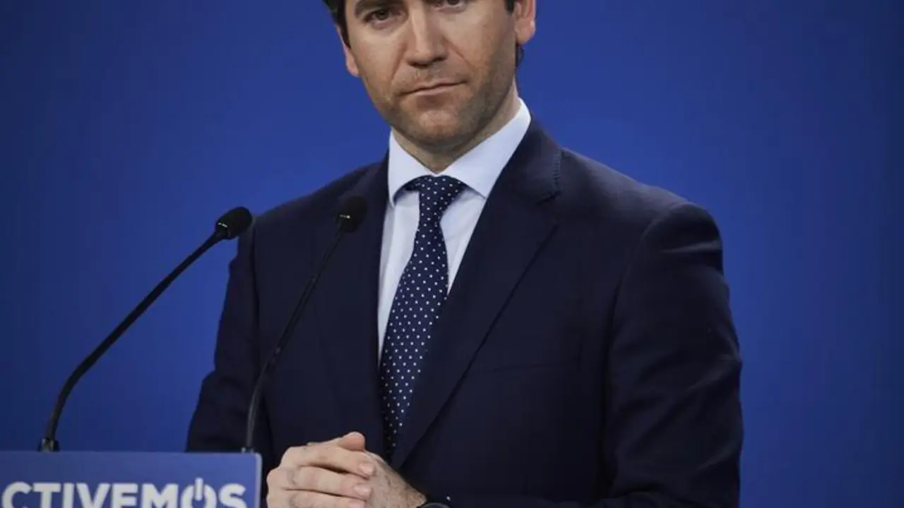El secretario general del PP, Teodoro Garc&iacute;a Egea, ofrece una rueda de prensa en la sede del partido, en Madrid (Espa&ntilde;a), a 10 de marzo de 2021. 