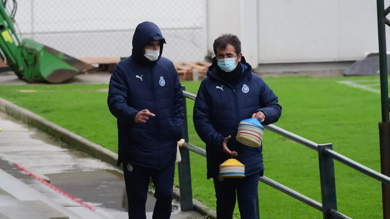 Solabarrieta en un entrenamiento del Racing de esta semana. / Hardy