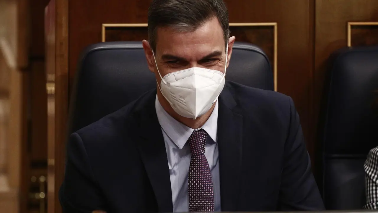 El presidente del Gobierno, Pedro S&aacute;nchez, durante una sesi&oacute;n de Control al Gobierno en el Congreso de los Diputados, en Madrid, (Espa&ntilde;a), a 17 de marzo de 2021. 