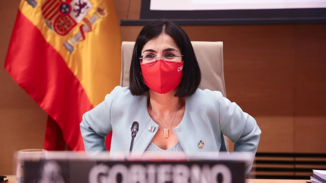 La ministra de Sanidad, Carolina Darias, en la Comisi&oacute;n de Sanidad del Congreso este 25 de marzo