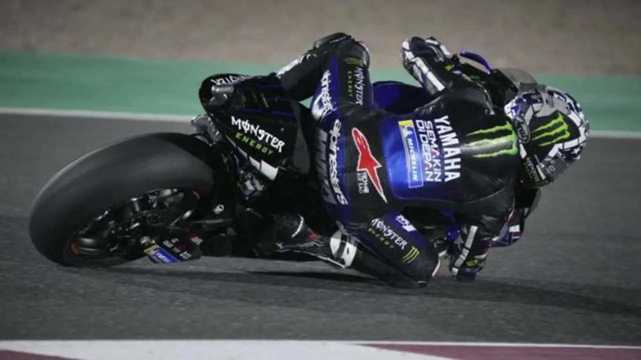 El piloto espa&ntilde;ol de MotoGP Maverick Vi&ntilde;ales (Yamaha) en los libres del viernes del GP Andaluc&iacute;a 2020, en el Circuito de Jerez-&Aacute;ngel Nieto