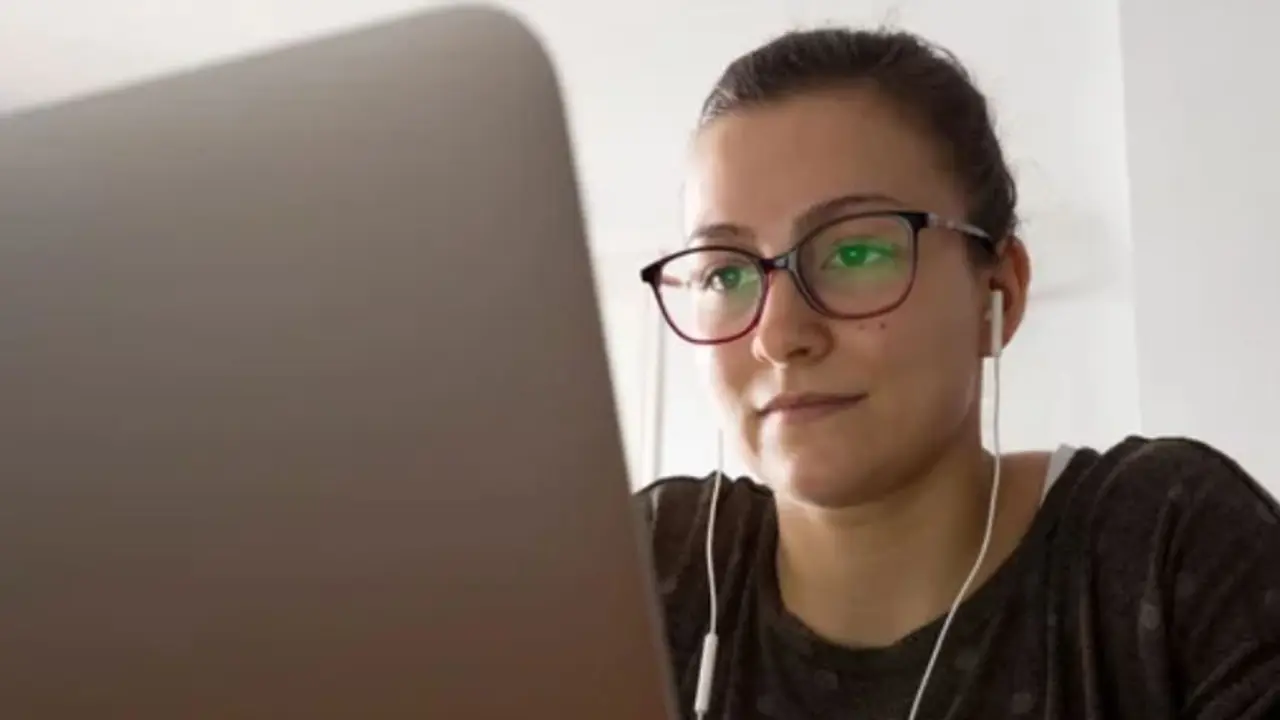 Una joven estudia en su port&aacute;til en el periodo del confinamiento. / ALERTA / ARCHIVO