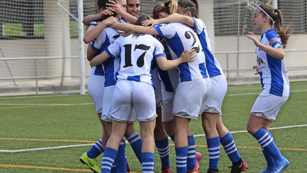 Las jugadoras del Oceja-Gimn&aacute;stica celebrando uno de los goles. / Oceja