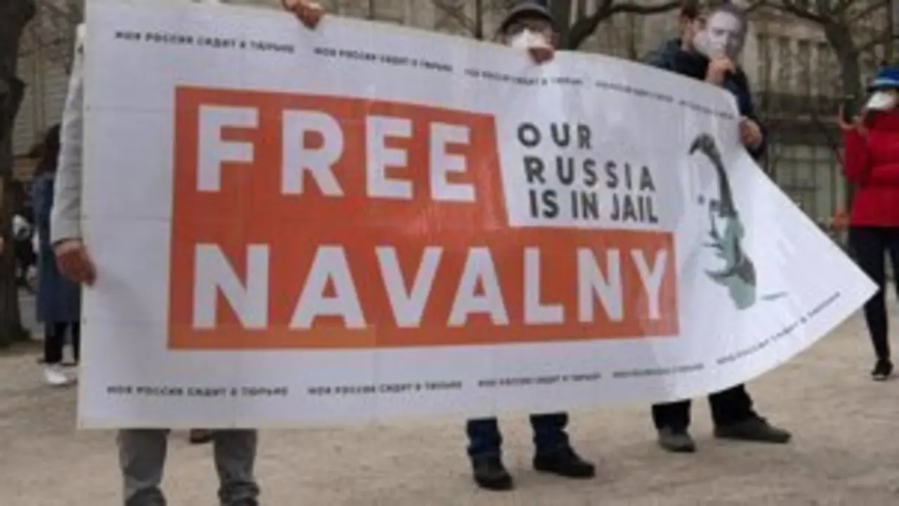 Manifestaci&oacute;n en Berl&iacute;n en apoyo a Alexei Navalni - Paul Zinken/dpa-Zentralbild/dpa