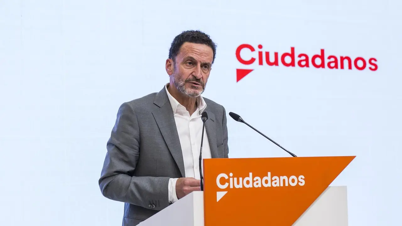 El vicesecretario general de Ciudadanos y portavoz de la Ejecutiva del partido, Edmundo Bal, en una rueda de prensa en la sede del partido en Madrid.
