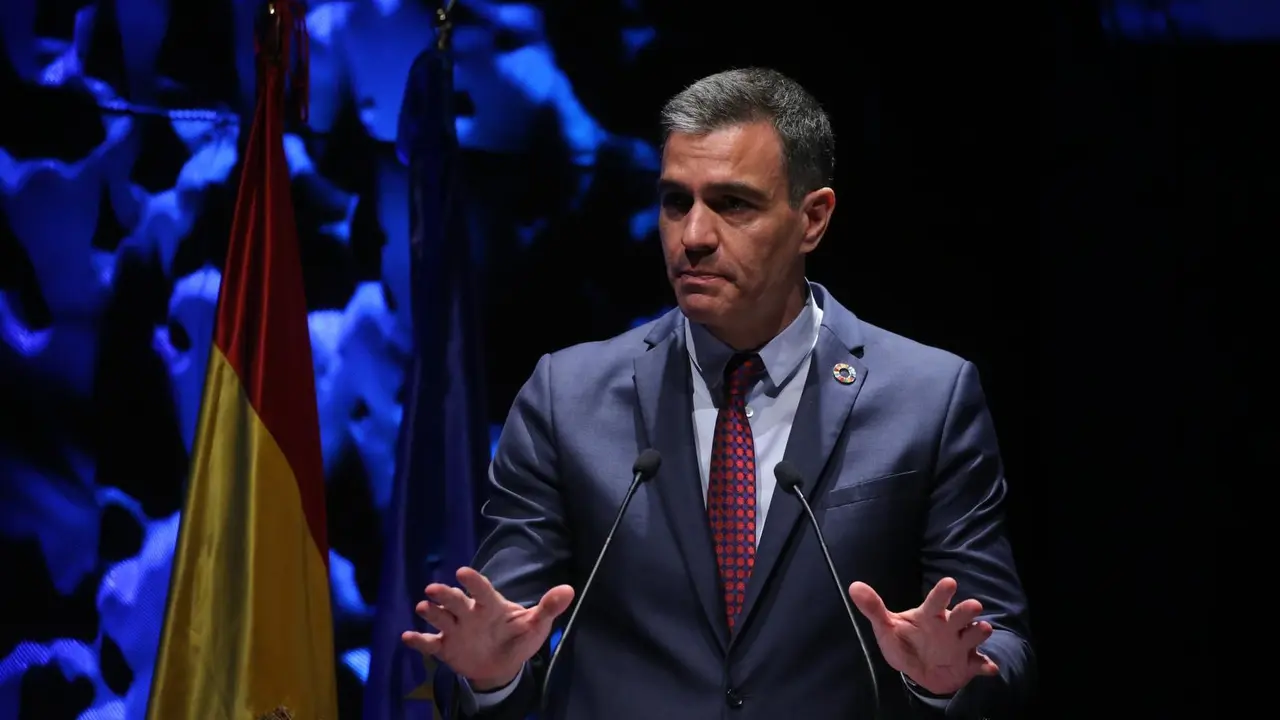 El presidente del Gobierno, Pedro S&aacute;nchez, interviene en la inauguraci&oacute;n del IV Congreso Iberoamericano del Consejo Empresarial Alianza por Iberoam&eacute;rica (CEAPI), a 17 de mayo de 2021, en Madrid, (Espa&ntilde;a)