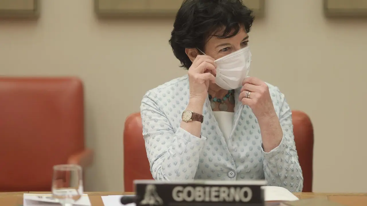 La ministra de Educaci&oacute;n y Formaci&oacute;n Profesional, Isabel Cela&aacute;, en la Comisi&oacute;n de Educaci&oacute;n y FP del Congreso este mi&eacute;rcoles 26 de mayo de 2021