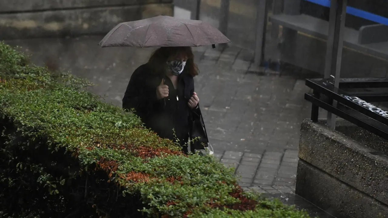 Una persona camina bajo la lluvia protegida con un paraguas. / EP