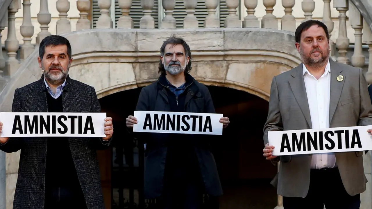 Los presos del 'proc&eacute;s': Oriol Junqueras (d), Jordi S&agrave;nchez (i) y Jordi Cuixart (c). (EFE)