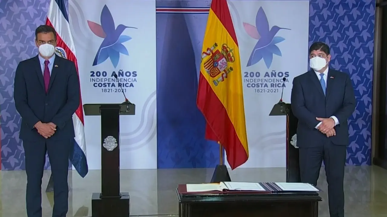 Rueda de prensa de Pedro S&aacute;nchez y el presidente de Costa Rica
