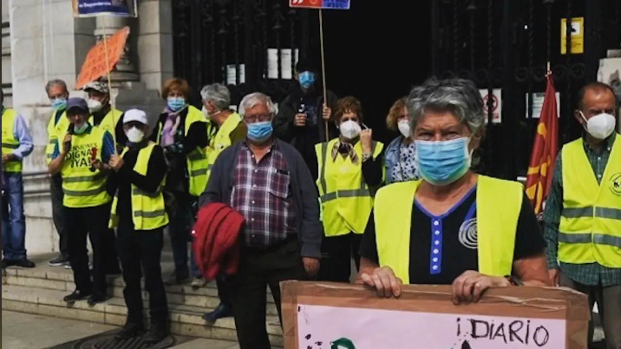 Coordinadora de Pensiones en una pasada manifestaci&oacute;n.