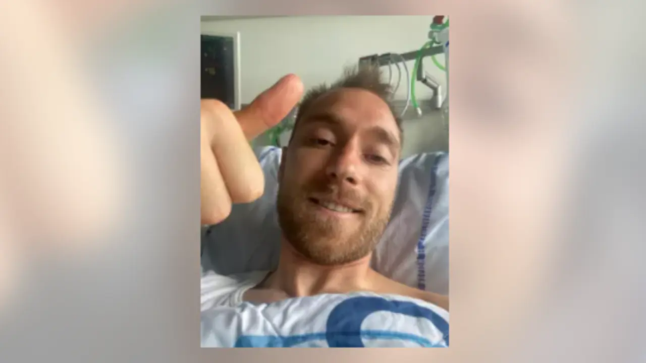 El jugador dan&eacute;s Christian Eriksen env&iacute;a un mensaje de agradecimiento desde el hospital, tras su parada cardio-respiratoria en la Euro 2020 - @CHRISERIKEN8