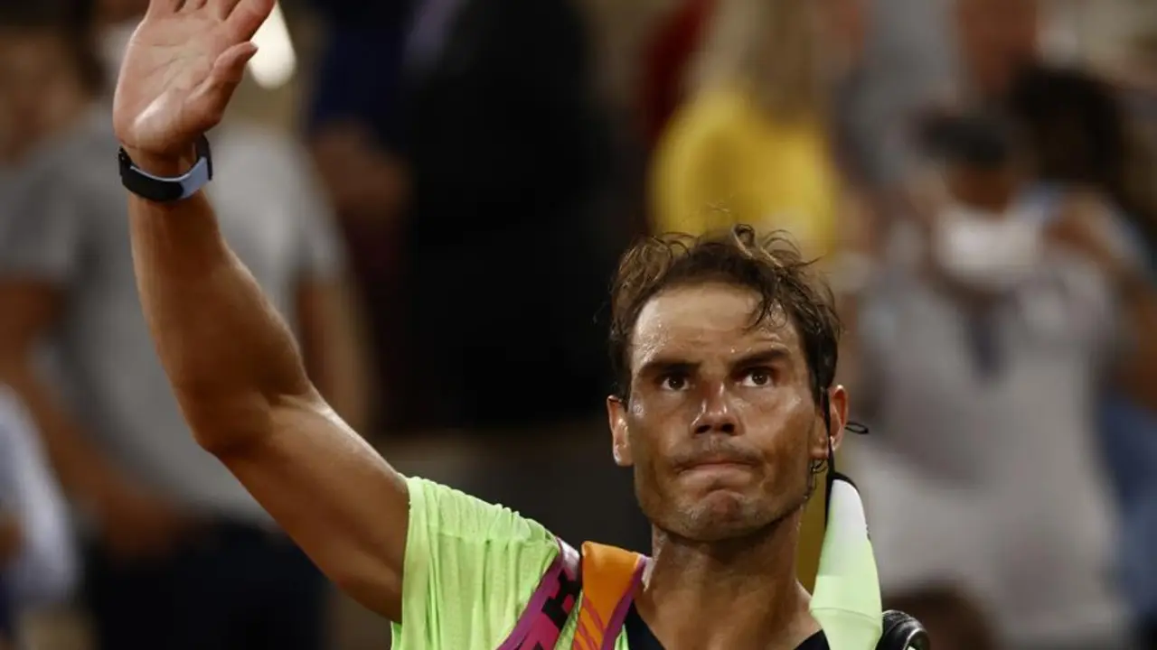 Rafael Nadal of Spain reacts after losing against Novak Djokovic of Serbia during their semi final match at the French Open tennis tournament at Roland Garros in Paris, France, 11 June 2021. (Tenis, Abierto, Francia, Espa&ntilde;a) EFE/EPA/YOAN VALAT