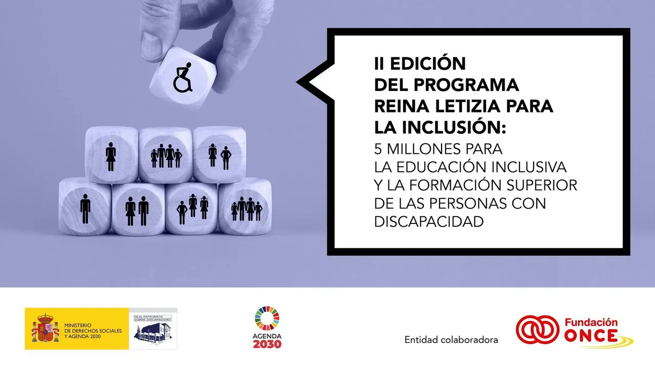 Archivo - Cartel II edici&oacute;n del Programa de Ayudas 'Reina Letizia para la Inclusi&oacute;n'