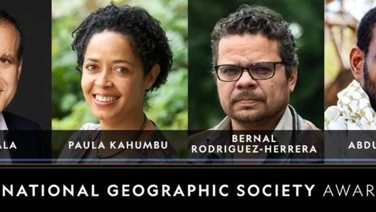 Archivo - Enric Sala, Paula Kahumbu, Bernal Rodr&iacute;guez-Herrera y Abdullahi Ali, los premmiados por la National Geographic Society este 2021
