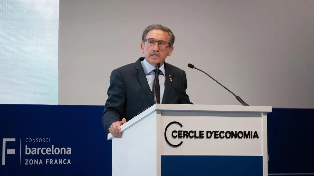 El conseller de Econom&iacute;a y Hacienda de la Generalitat, Jaume Gir&oacute;, durante su intervenci&oacute;n la XXXVI Reuni&oacute;n Anual del Cercle d'Economia en Barcelona.