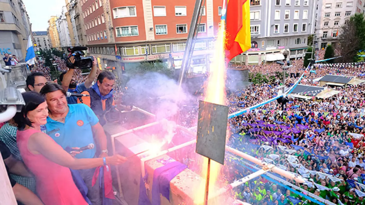 Chupinazo de las fiestas de Santander en el 2017.