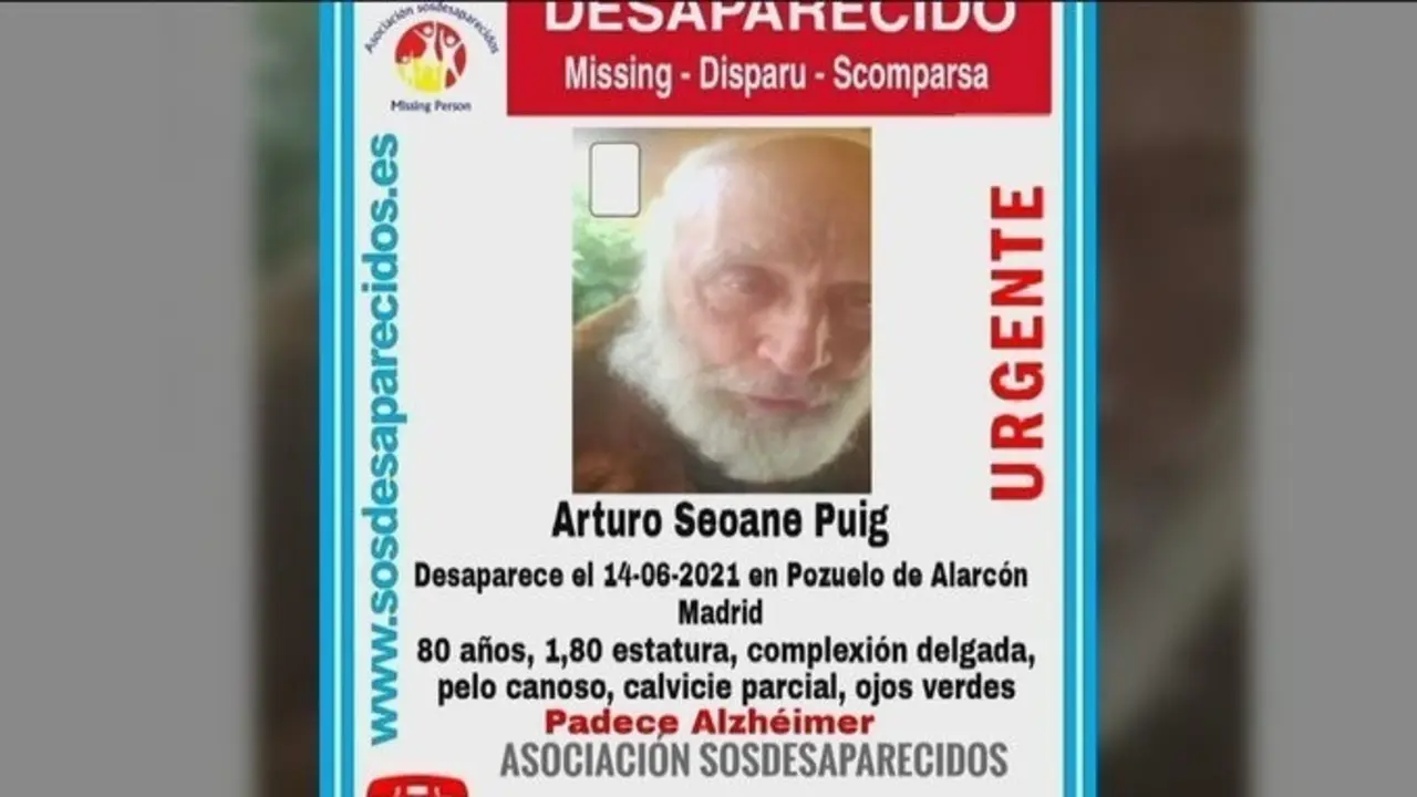 Cartel del desaparecido Arturo Seoane Puig en Pozuelo de Alarc&oacute;n