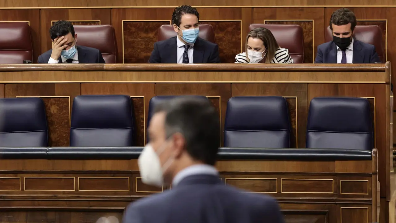 El presidente del Gobierno, Pedro S&aacute;nchez, interviene en una sesi&oacute;n de control al Gobierno, a 16 de junio de 2021, en el Congreso de los Diputados, Madrid, (Espa&ntilde;a). 
