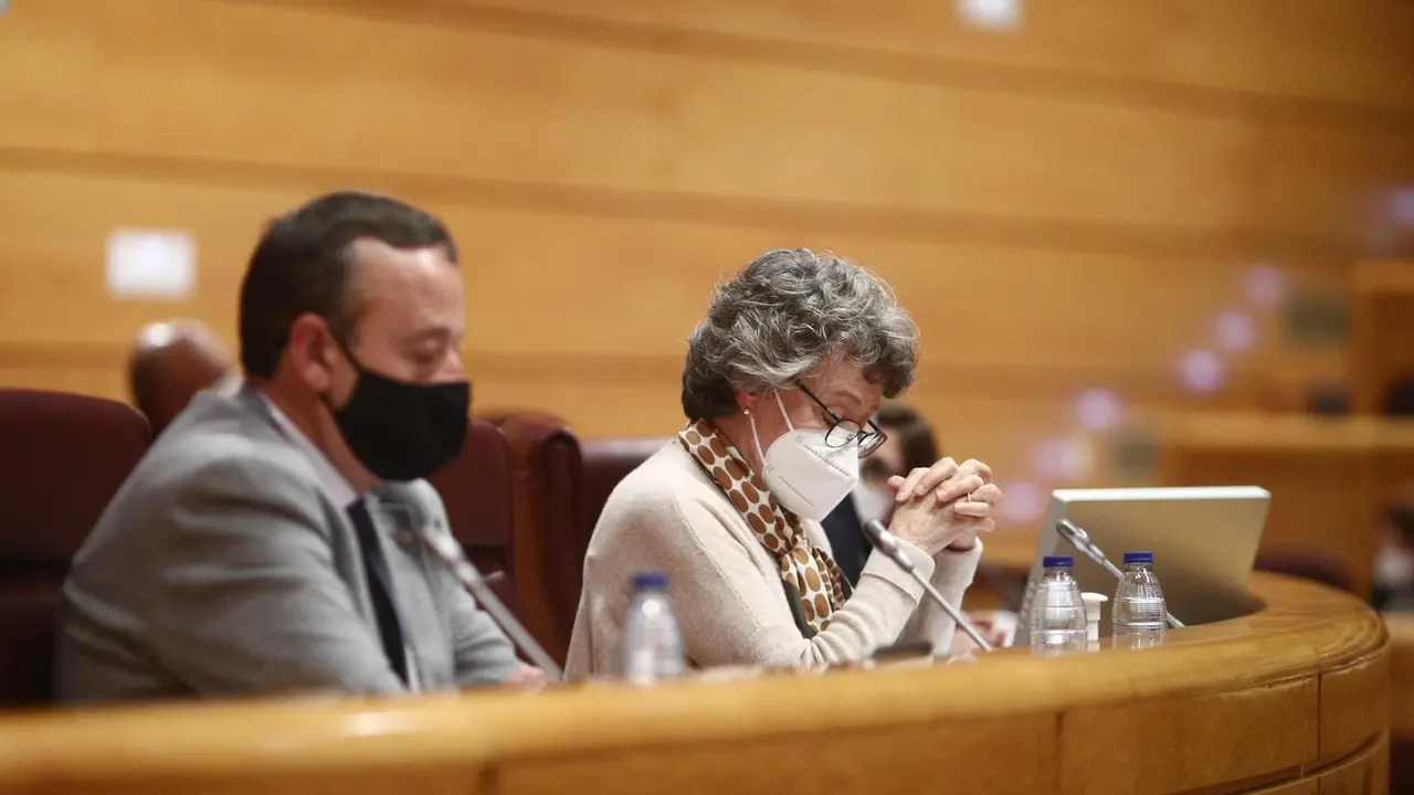 Archivo - El diputado del PSPV-PSOE en el Congreso por la provincia de Val&egrave;ncia, Vicent Sarri&agrave;; y la administradora &uacute;nica de RTVE, Rosa Mar&iacute;a Mateo, en una comparecencia en la Comisi&oacute;n Mixta de Control Parlamentario de RTVE y sus Sociedades celebrada en l