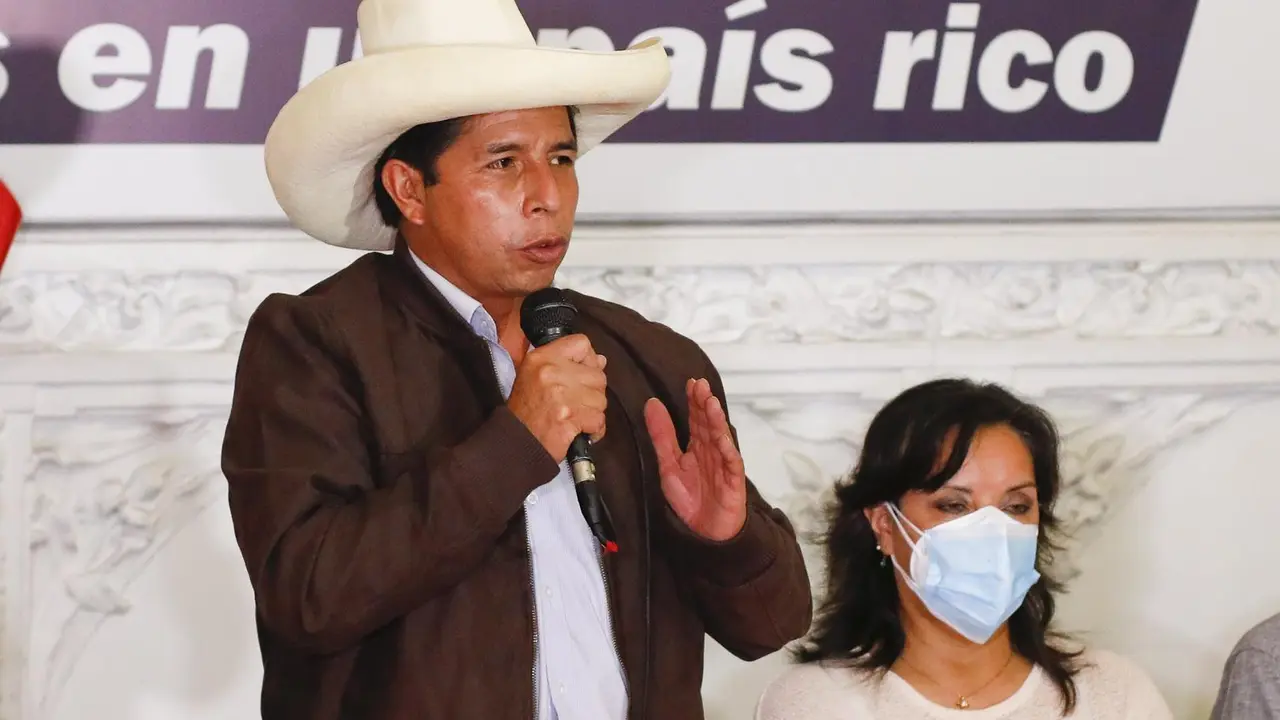 El candidato presidencial peruano Pedro Castillo