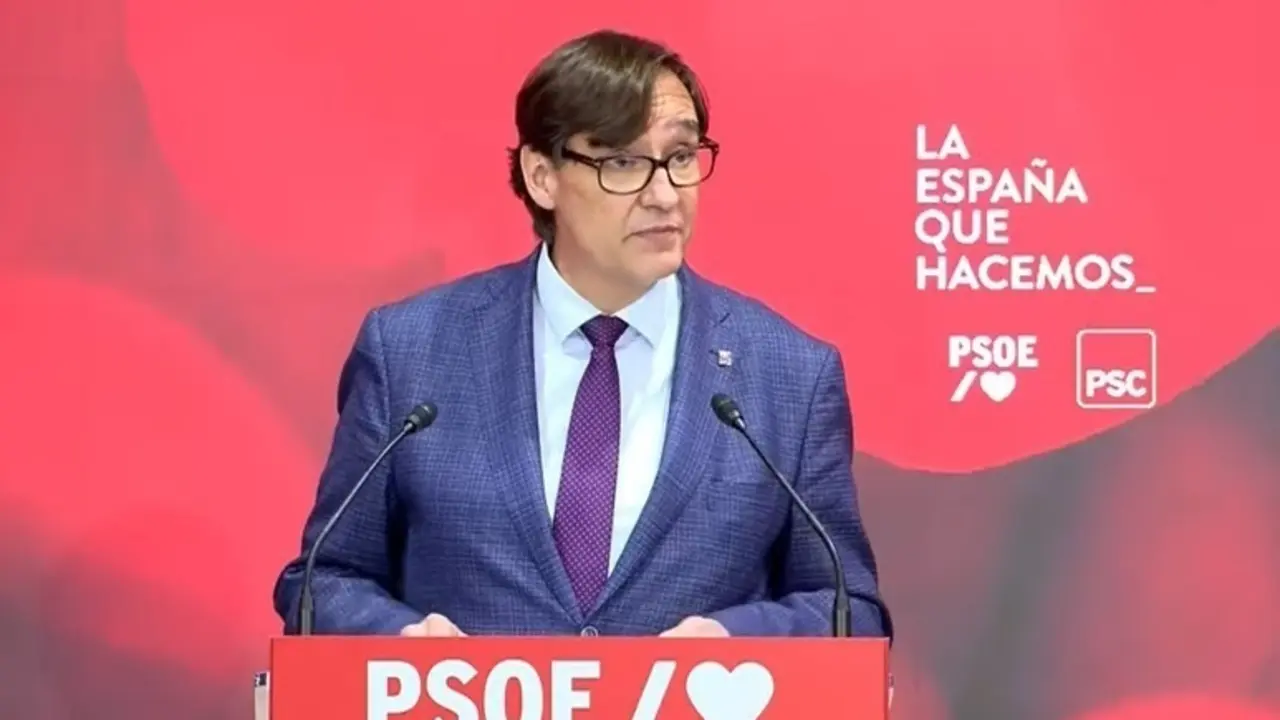 El l&iacute;der del PSC en el Parlament, Salvador Illa, en su intervenci&oacute;n en la clausura del acto telem&aacute;tico de presentaci&oacute;n de la Ponencia de Inclusi&oacute;n Social y Pol&iacute;ticas de Bienestar para el 40 Congreso Federal del PSOE, a 11 de junio de 2021.