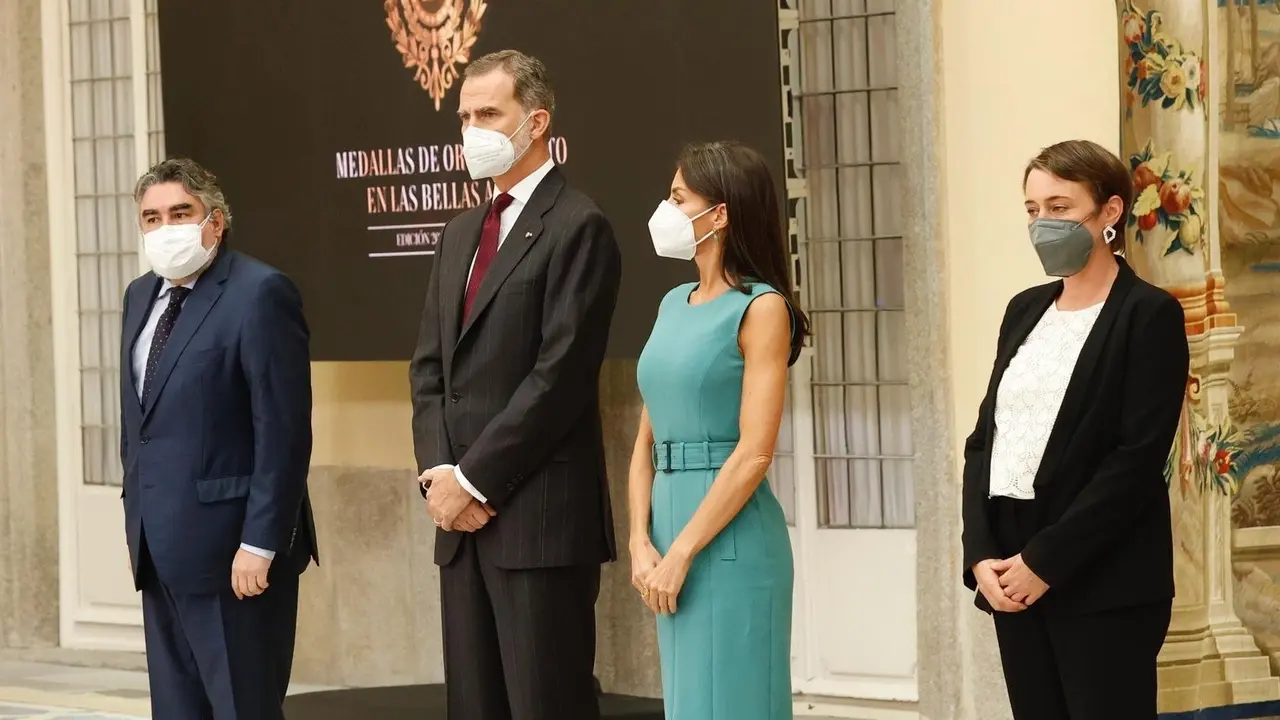 Los Reyes entregan las Medallas de Oro al M&eacute;rito en las Bellas Artes a personas y entidades que han destacado en el campo de la creaci&oacute;n art&iacute;stica y cultural en 2018 y 19, a 23 de junio de 2021 en Madrid