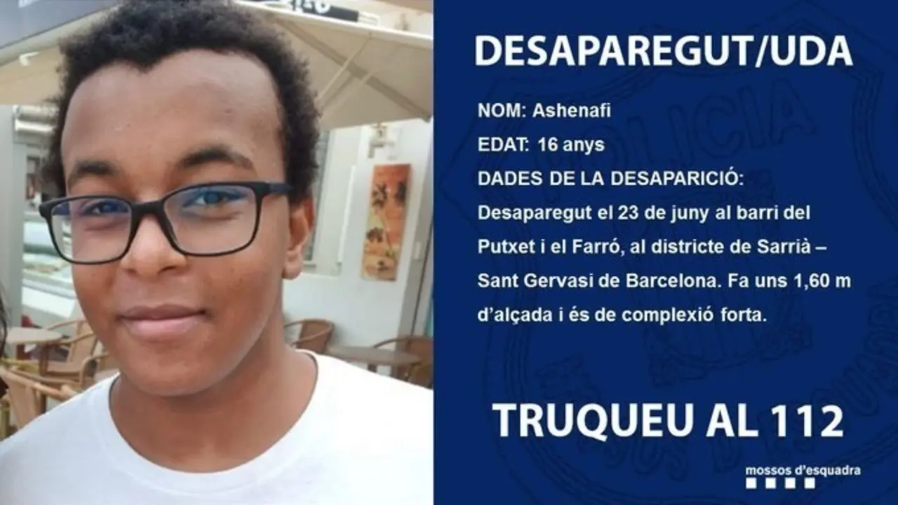 Los Mossos buscan a un menor desaparecido en Barcelona la tarde de este mi&eacute;rcoles.