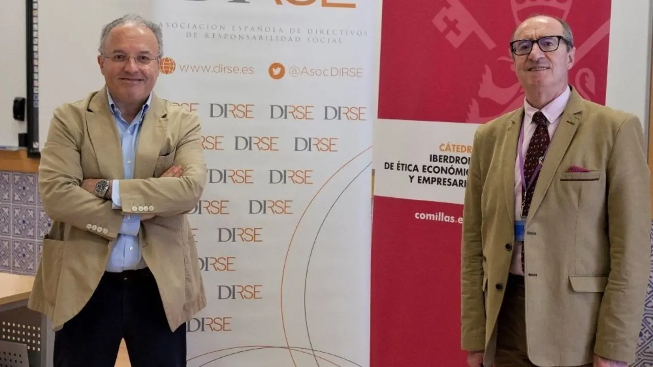 Acuerdo entre Alberto Andreu (presidente de DIRSE) y Jos&eacute; Luis Fern&aacute;ndez (director de la C&aacute;tedra de &Eacute;tica Econ&oacute;mica y Empresarial de la Universidad Pontificia Comillas)