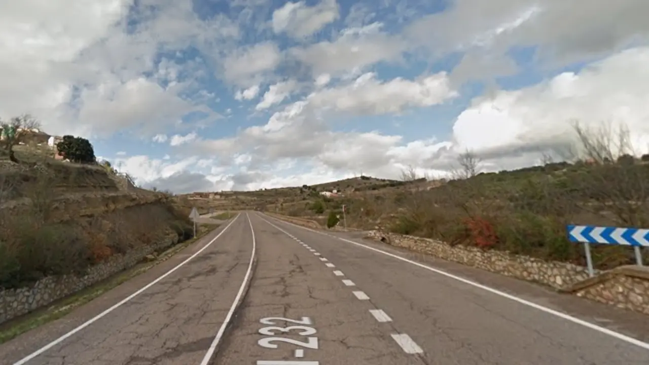 N-232 a su paso por Morella (Castell&oacute;n)