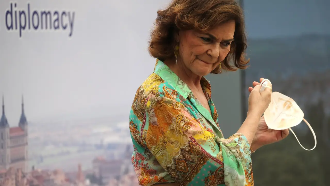 La vicepresidenta primera y ministra de la Presidencia, Relaciones con las Cortes y Memoria Democr&aacute;tica, Carmen Calvo