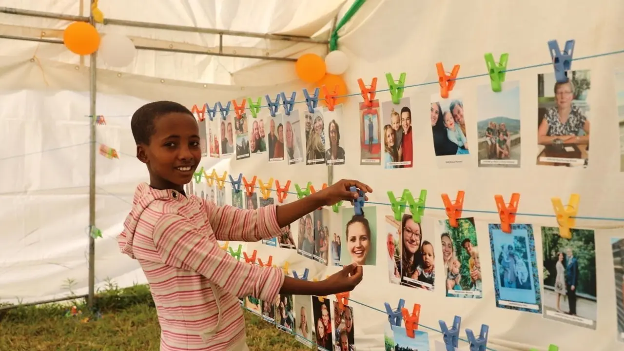 Woinitu, 10-year-old girl, together with her mother (Agernesh Kassa) at home and at Dembia AP compound choosing her sponsor Dianne on 12 October 2020.