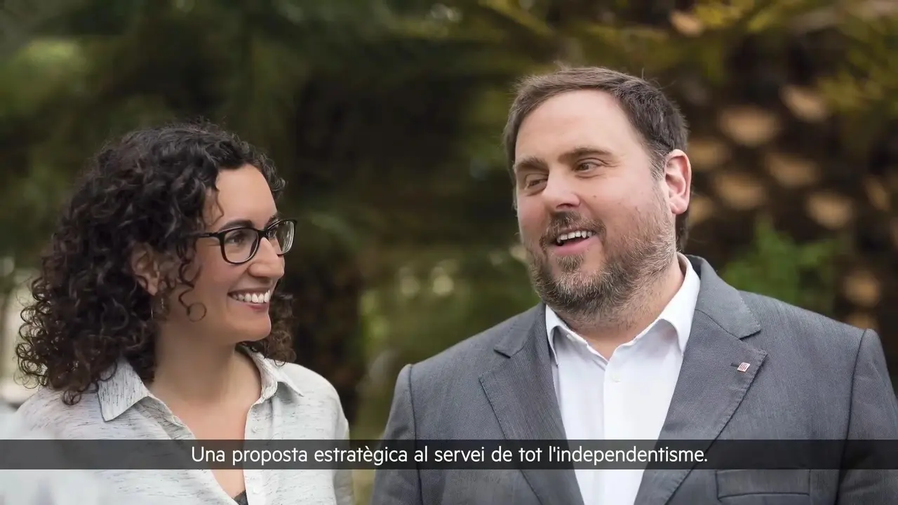 Archivo - Imagen de Marta Rovira y Oriol Junqueras durante el acto por videoconferencia de presentaci&oacute;n de su libro 'Tornarem a v&egrave;ncer (i com ho farem)'. ARCHIVO.