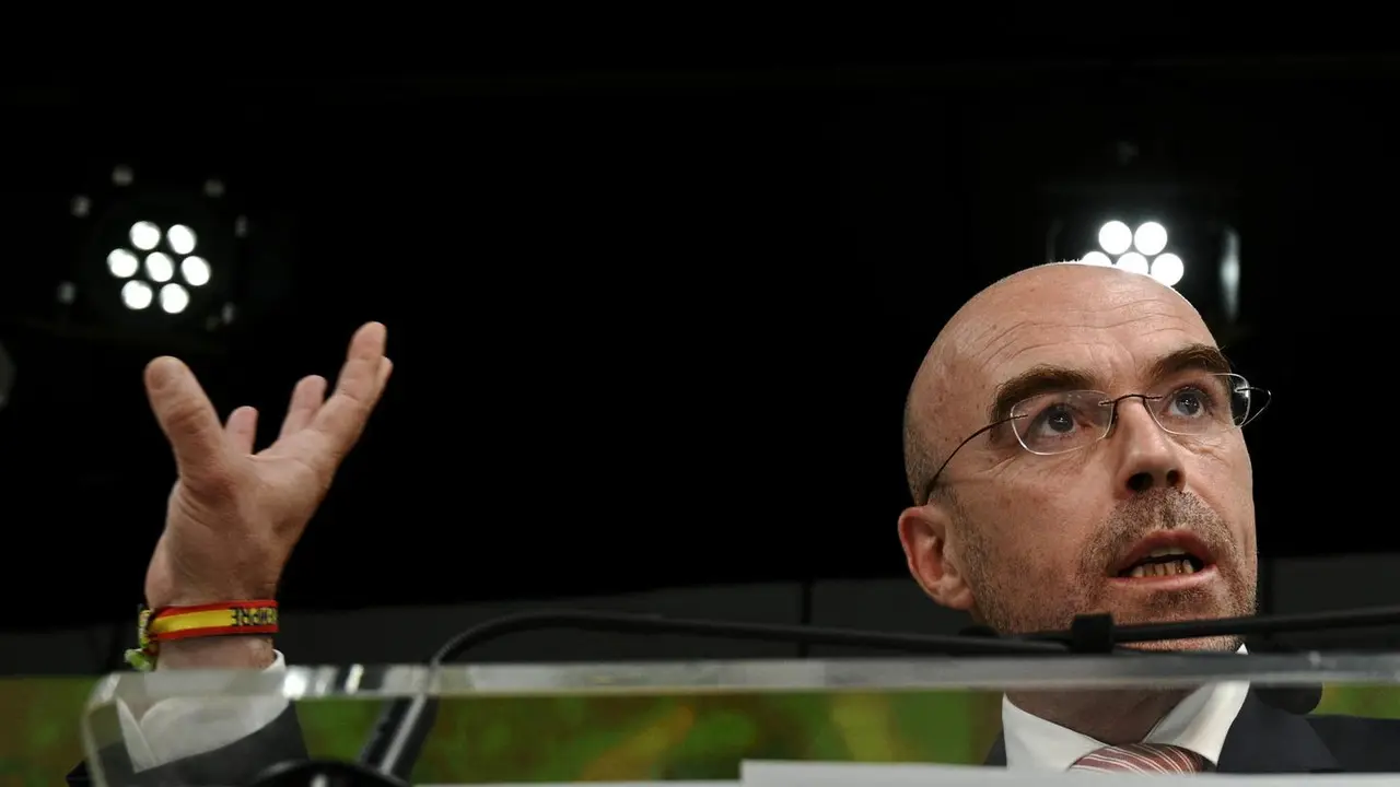 El vicepresidente Primero de Acci&oacute;n Pol&iacute;tica y eurodiputado de VOX, Jorge Buxad&eacute;, interviene en una rueda de prensa del Comit&eacute; de Acci&oacute;n Pol&iacute;tica de Vox