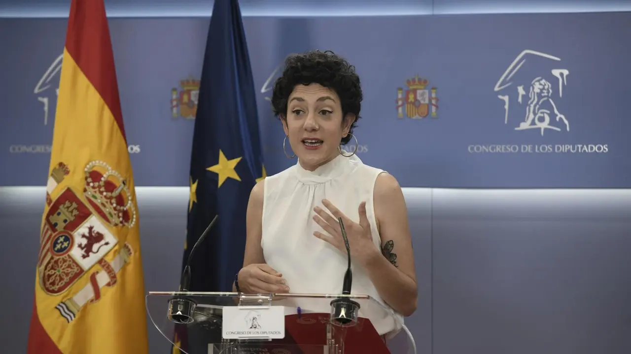Archivo - La portavoz parlamentaria de Unidas Podemos, Aina Vidal, interviene en una rueda de prensa anterior a una Junta de Portavoces, a 18 de mayo de 2021, en el Congreso de los Diputados, Madrid, (Espa&ntilde;a).