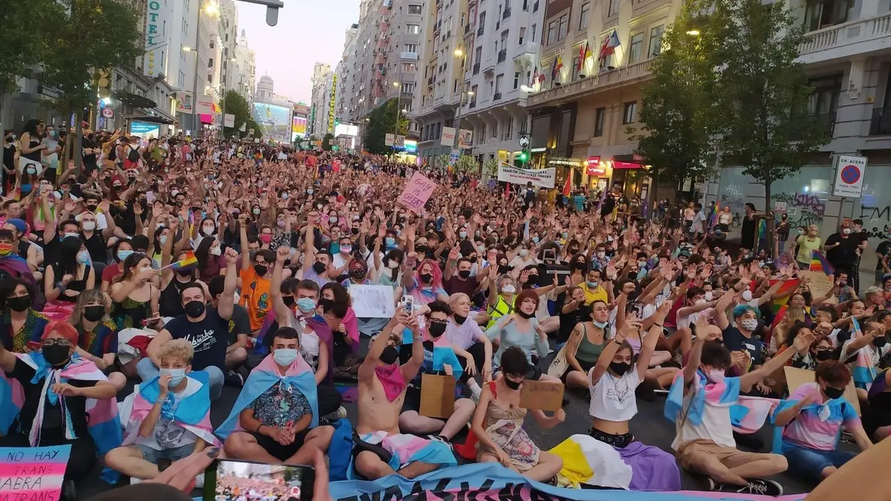 Manifestaci&oacute;n del Orgullo Cr&iacute;rtico de Madrid a 28 de junio de 2021.