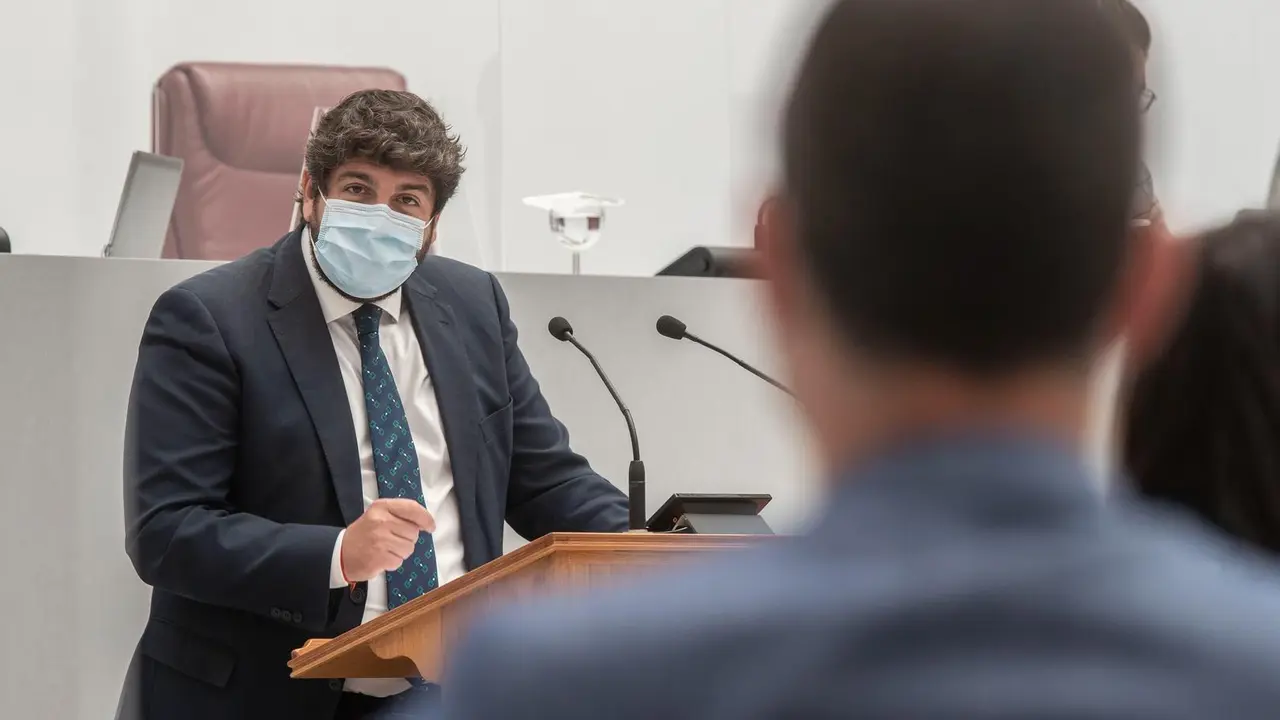 L&oacute;pez Miras, durante su intervenci&oacute;n en la Asamblea