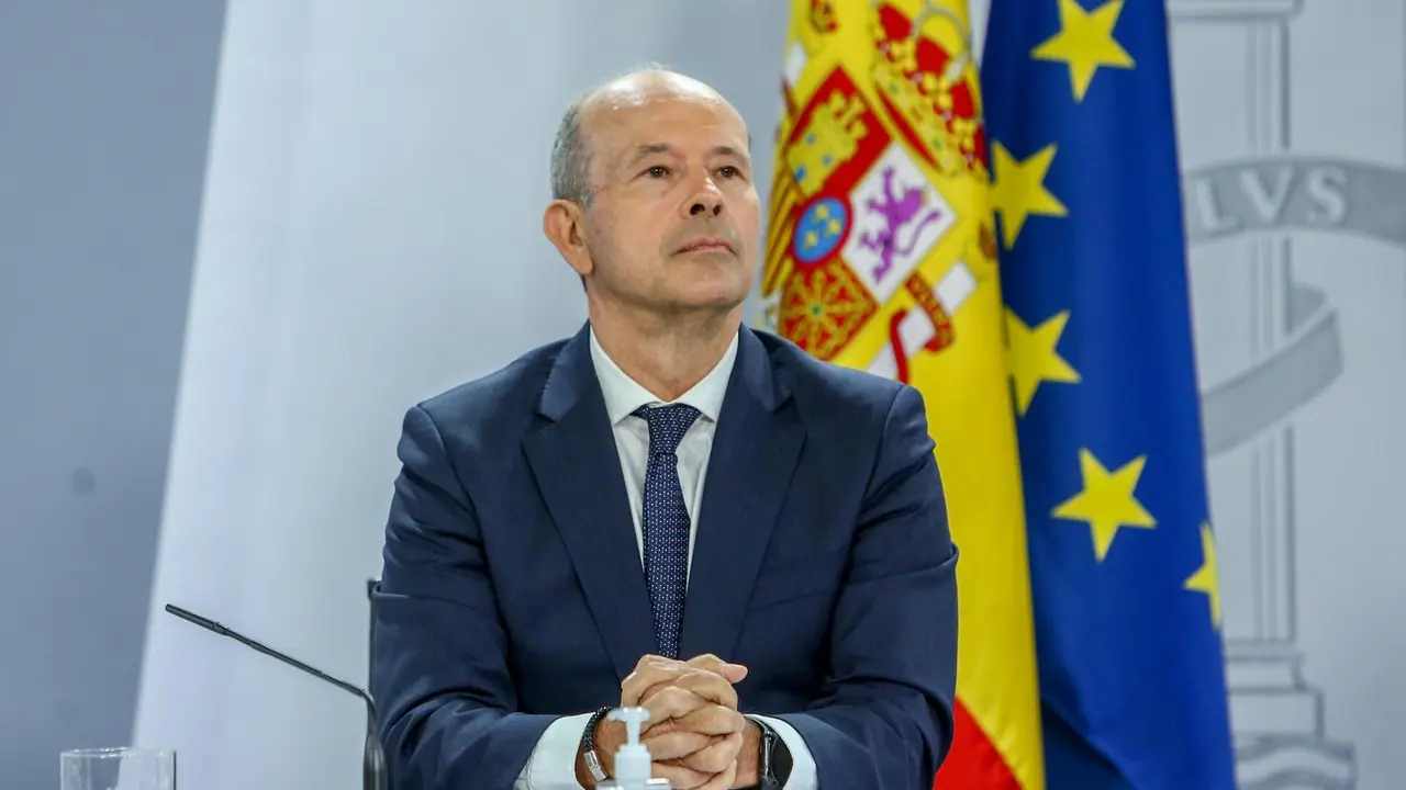 El ministro de Justicia, Juan Carlos Campo, en una comparecencia tras la reuni&oacute;n del Consejo de Ministros en Moncloa, a 29 de junio de 2021, en Madrid (Espa&ntilde;a)