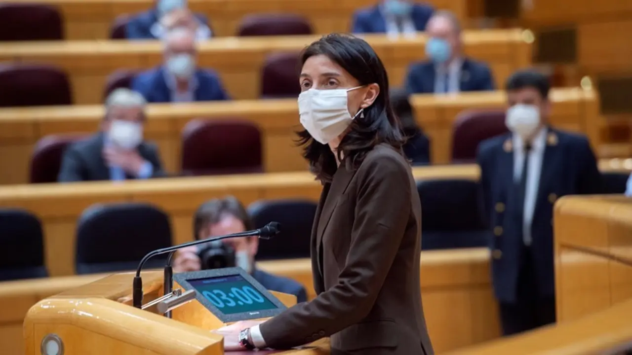 Archivo - La presidenta del Senado, Pilar Llop, interviene durante una sesi&oacute;n de control al Gobierno en el Senado, a 25 de mayo de 2021, en Madrid (Espa&ntilde;a). En este pleno, el Gobierno se enfrenta, entre otras, a preguntas relacionadas con los posibles ind