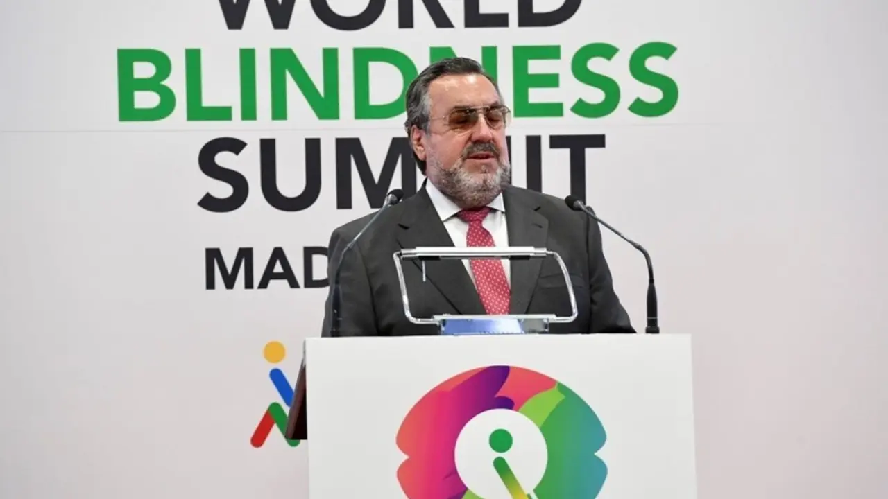 El presidente del Grupo Social ONCE, Miguel Carballeda, en la World Blindness Summit Madrid 2021