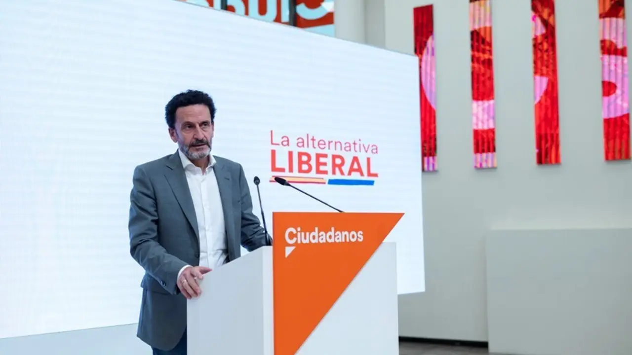 El vicesecretario general de Ciudadanos y portavoz adjunto en el Congreso de los Diputados, Edmundo Bal, en una rueda de prensa en la sede del partido en Madrid.