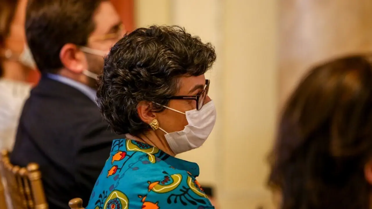 La ministra de Asuntos Exteriores, Uni&oacute;n Europea y Cooperaci&oacute;n, Arancha Gonz&aacute;lez Laya, asiste a la presentaci&oacute;n de la Gu&iacute;a Diplom&aacute;tica Gastron&oacute;mica en el Casino de Madrid, a 30 de junio de 2021, en Madrid (Espa&ntilde;a)