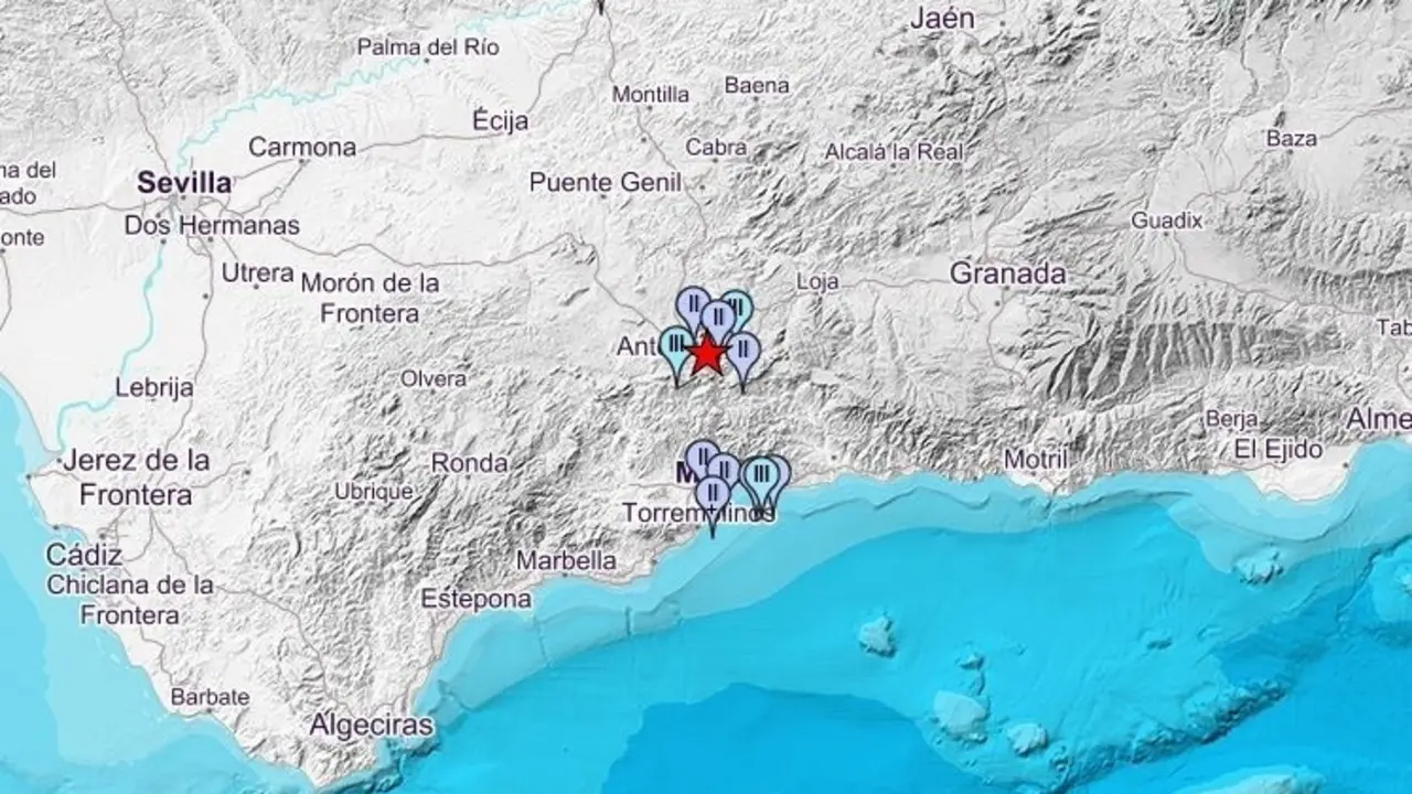 Registrado un terremoto de magnitud 3,4 con epicentro en Antequera y sentido en varios municipios de M&aacute;laga