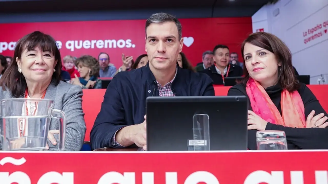 Archivo - El Presidente del Gobierno, Pedro S&aacute;nchez, durante el Comit&eacute; Federal del PSOE en Ferraz en 2020