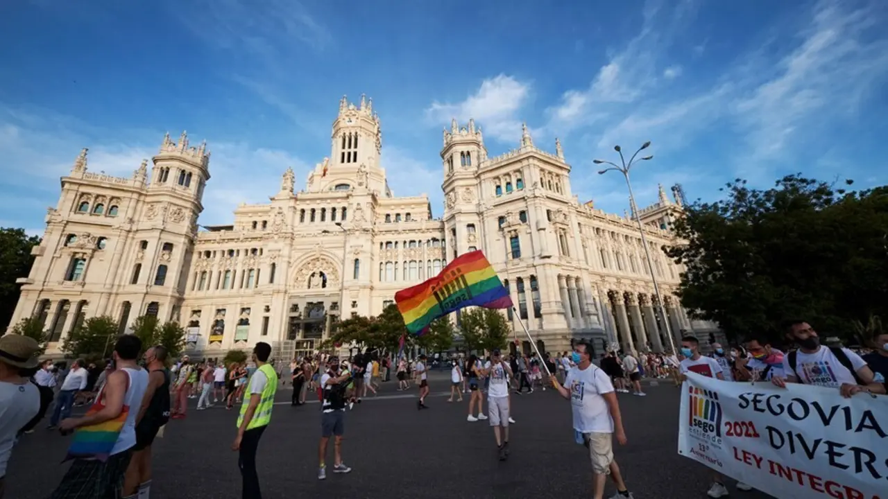 Manifestaci&oacute;n del Orgullo LGTBI, a 3 de julio de 2021, en Madrid (Espa&ntilde;a).   