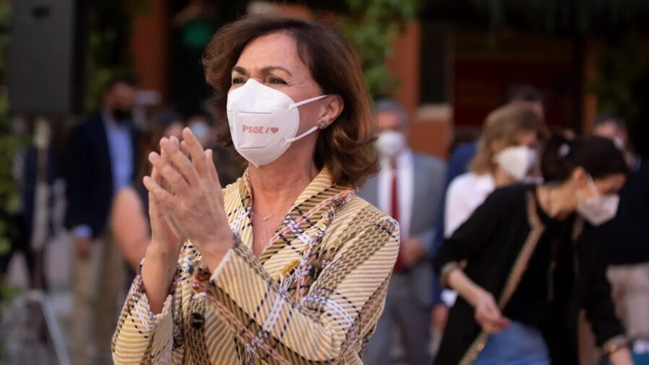 La secretaria de Igualdad del PSOE, vicepresidenta primera del Gobierno y ministra de la Presidencia, Relaciones con las Cortes y Memoria Democr&aacute;tica, Carmen Calv.