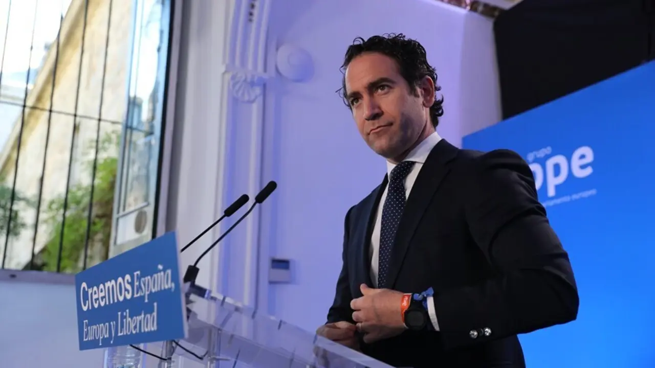 El secretario general del PP, Teodoro Garc&iacute;a Egea, inaugura la segunda jornada de los Cursos de Verano de El Escorial, a 7 de julio de 2021, en el Escorial, Madrid, (Espa&ntilde;a). 