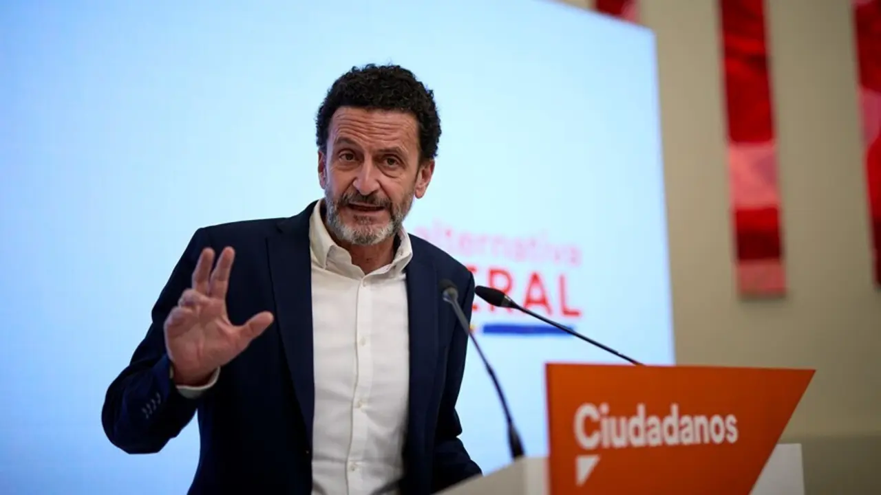 El vicesecretario general de Ciudadanos y portavoz adjunto en el Congreso, Edmundo Bal, durante una rueda de prensa en la sede nacional del partido.
